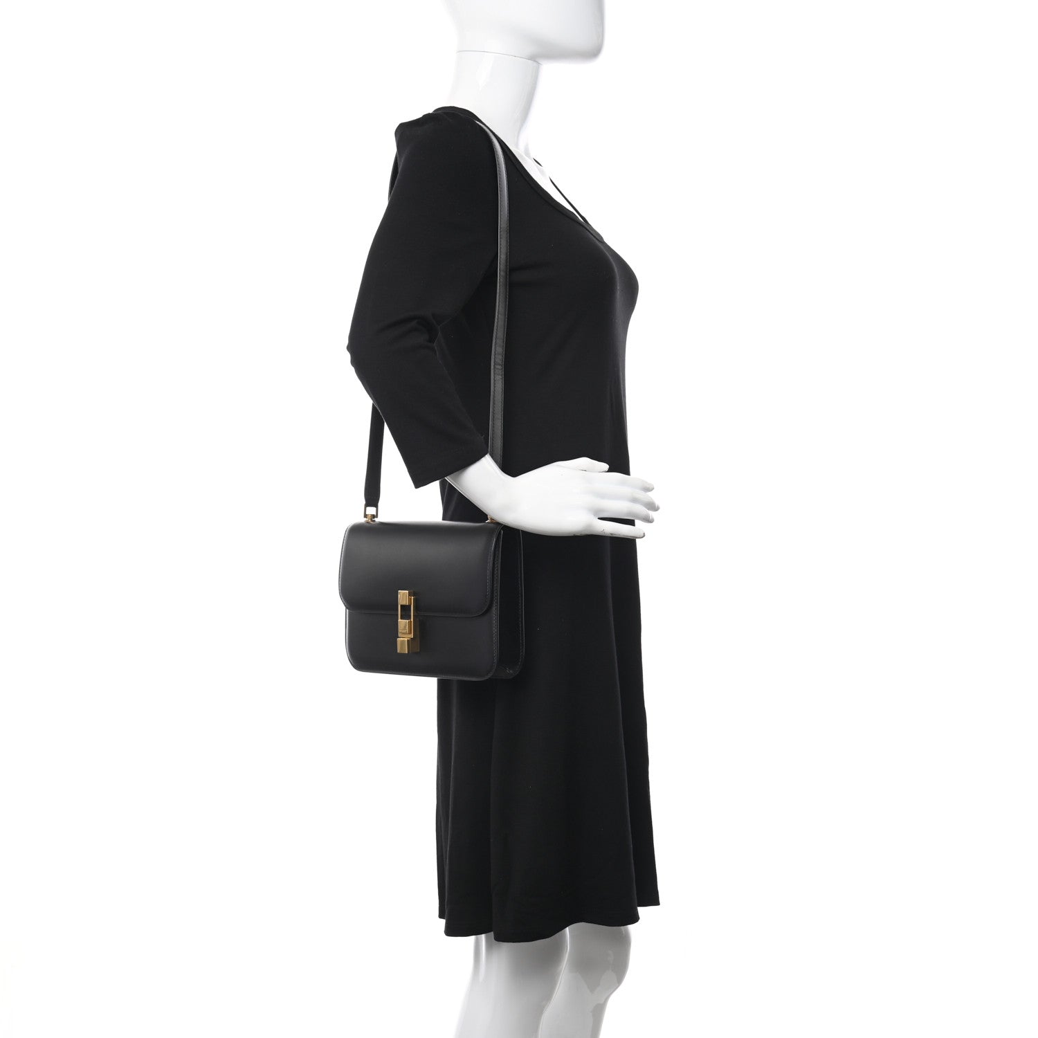 Saint Laurent Smooth Calfskin Carre Satchel Black 2 of 12