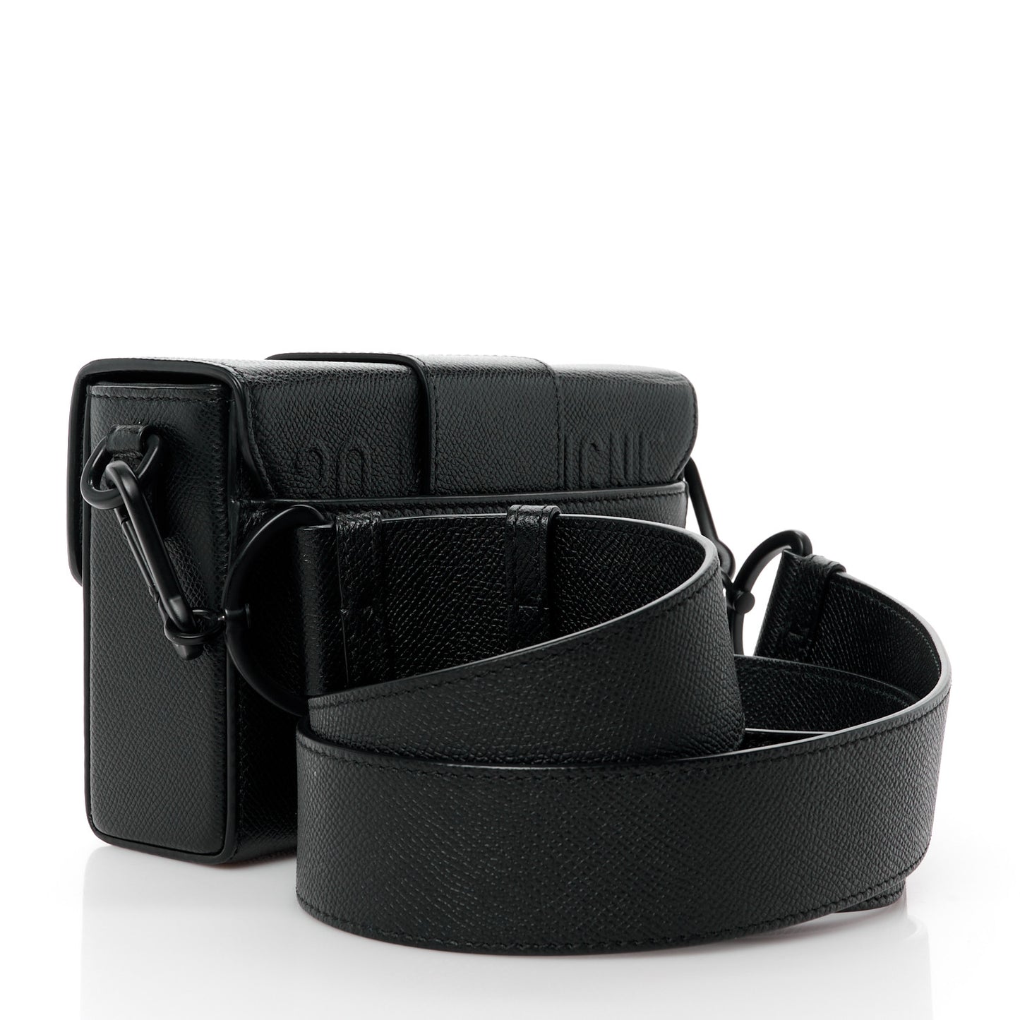 Ultra Matte Grained Calfskin 30 Montaigne Box Bag Black
