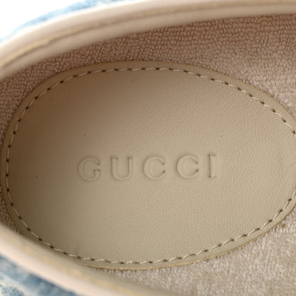 Gucci GG Denim Monogram Womens Slip On Sneakers 37 Light Blue Royale 8 of 10