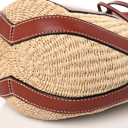 Chloe Raffia Calfskin Small Basket Sepia Brown 10 of 10