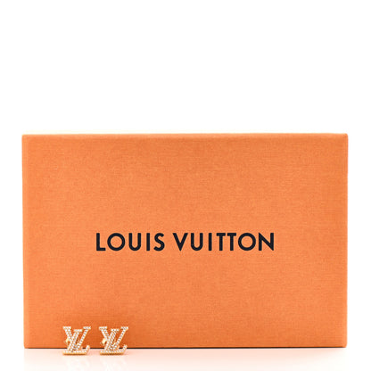 Louis Vuitton Metal Crystal LV Iconic Earrings Gold 6 of 6