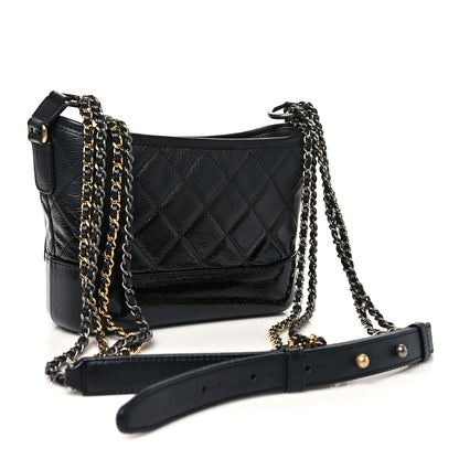 Chanel Patent Goatskin Quilted Small Gabrielle Hobo Black 3 of 12