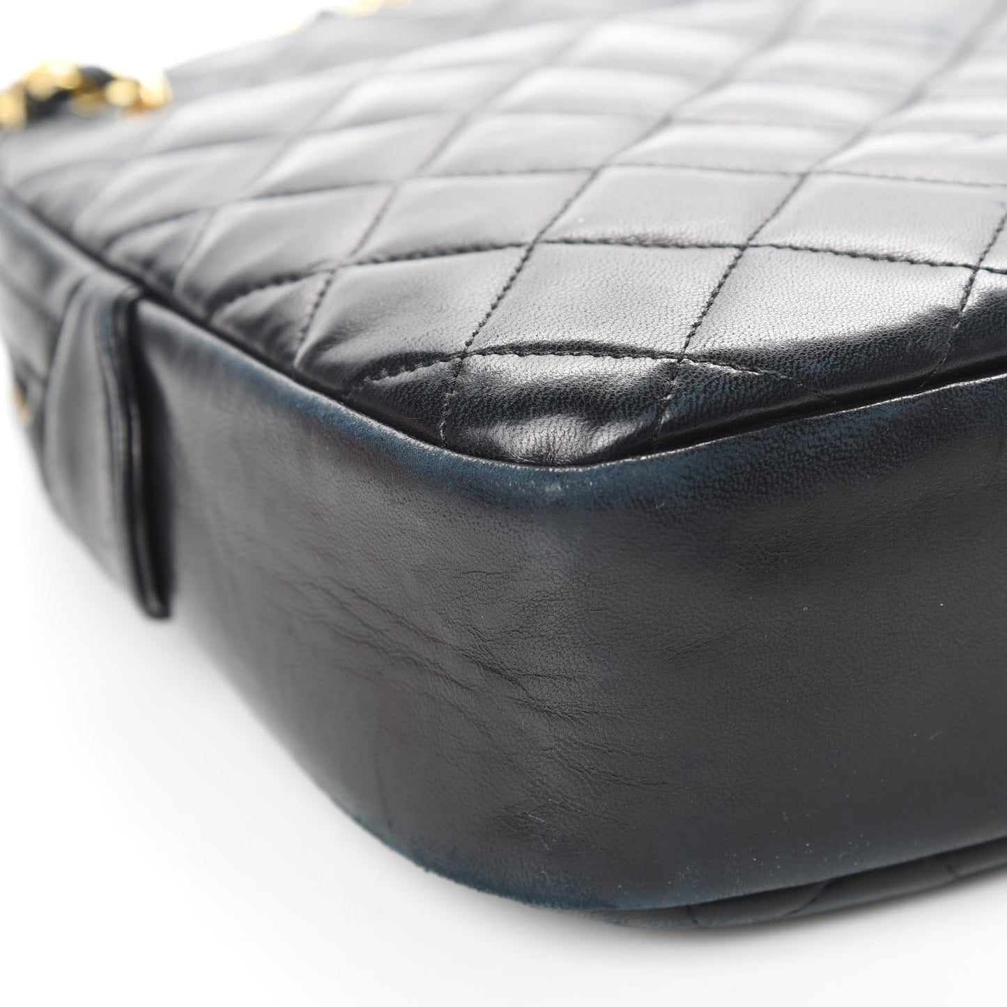 Lambskin Quilted Camera Case Black