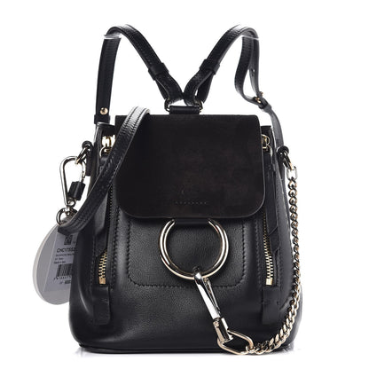 Chloe Suede Calfskin Mini Faye Backpack Black 1 of 7