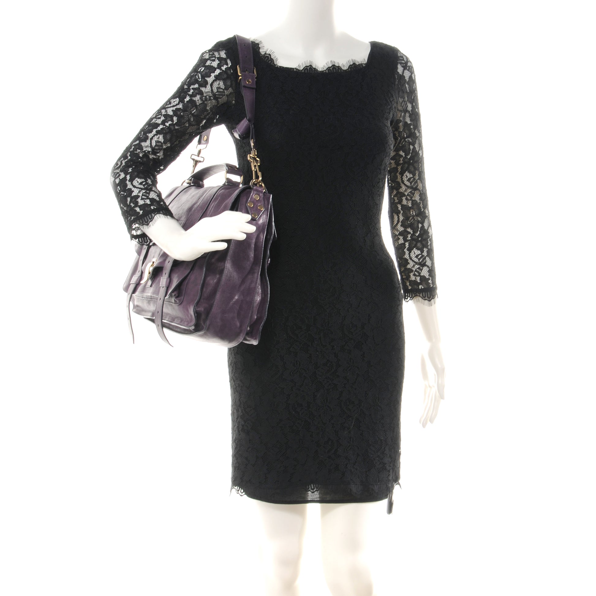 Proenza Schouler Lambskin PS1 Large Satchel Plum 2 of 5