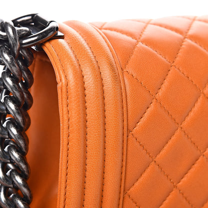Chanel Lambskin Quilted Medium Boy Flap Orange 11 of 16