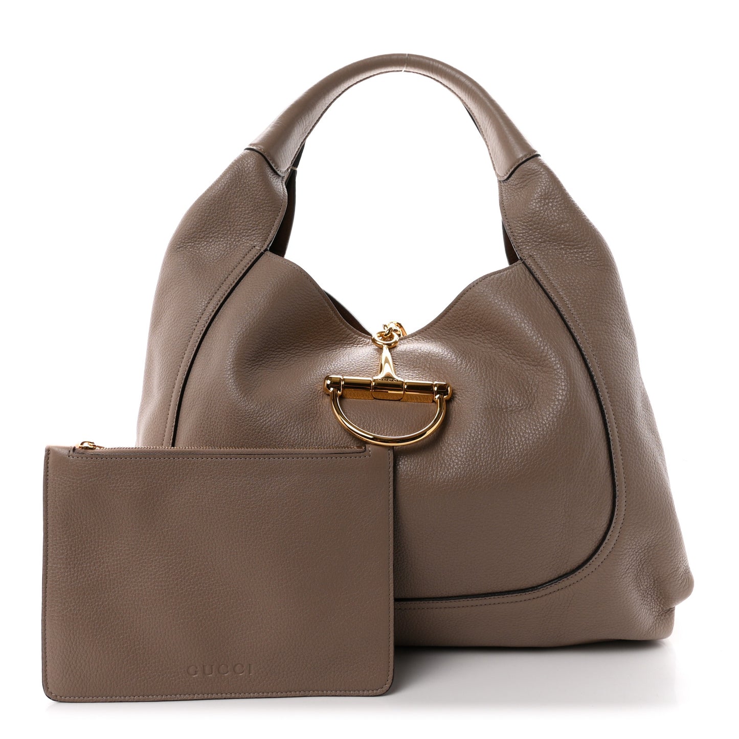 Grained Calfskin Softbit Maxi Shoulder Bag Taupe