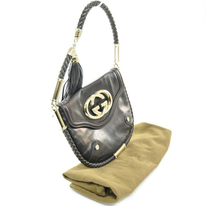Gucci Leather Britt Tassel Shoulder Bag Black 3 of 8