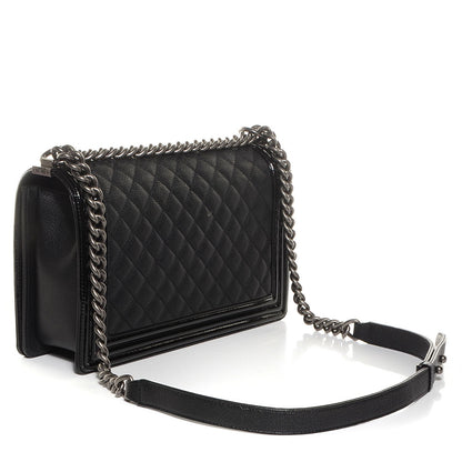 Chanel Patent Goatskin Quilted New Medium Boy Flap Black 3 of 8