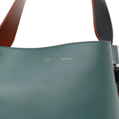 Celine Shiny Smooth Calfskin Small Twisted Cabas Green Smoke Pale Blue 8 of 10