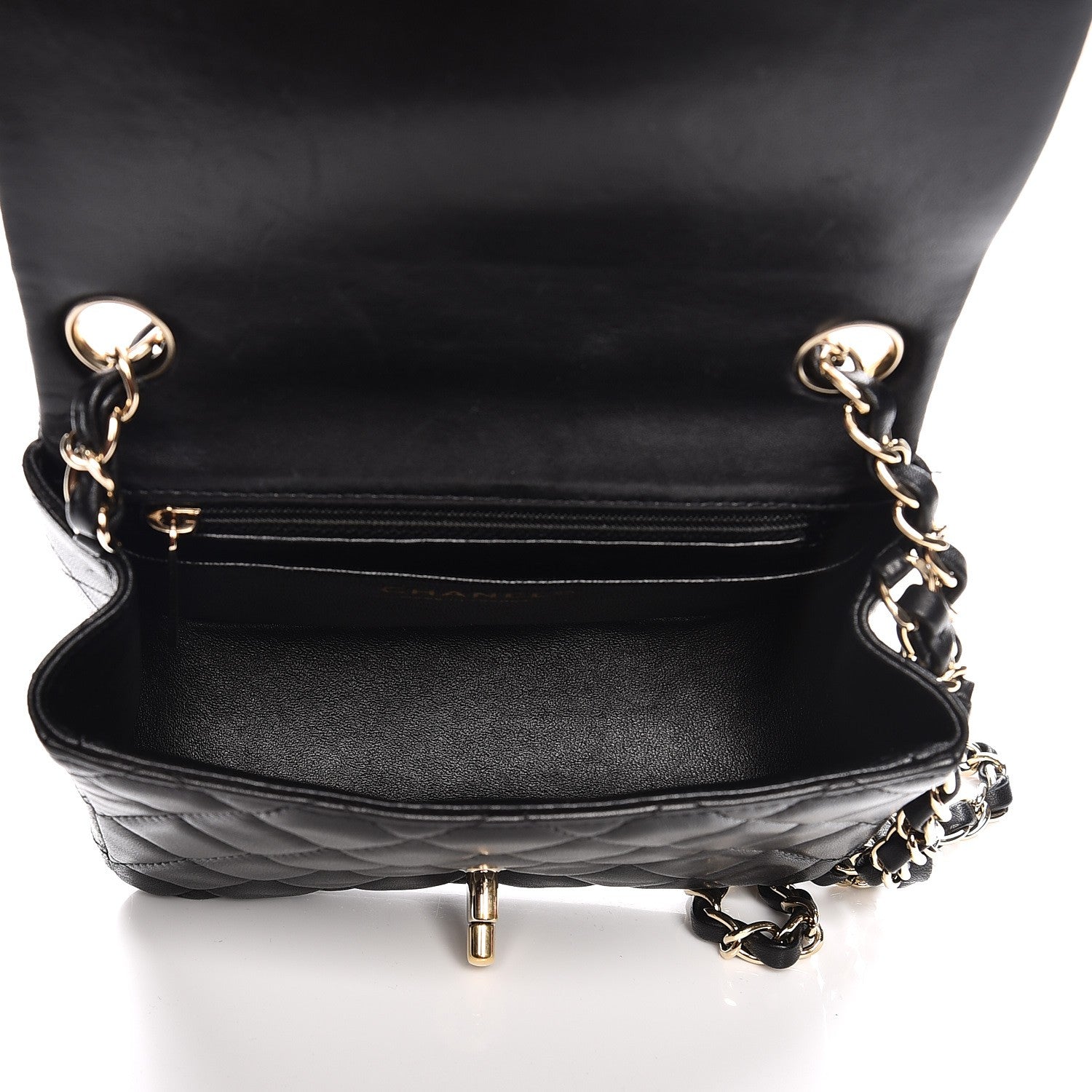 Chanel Lambskin Quilted Mini Square Flap Black 5 of 12