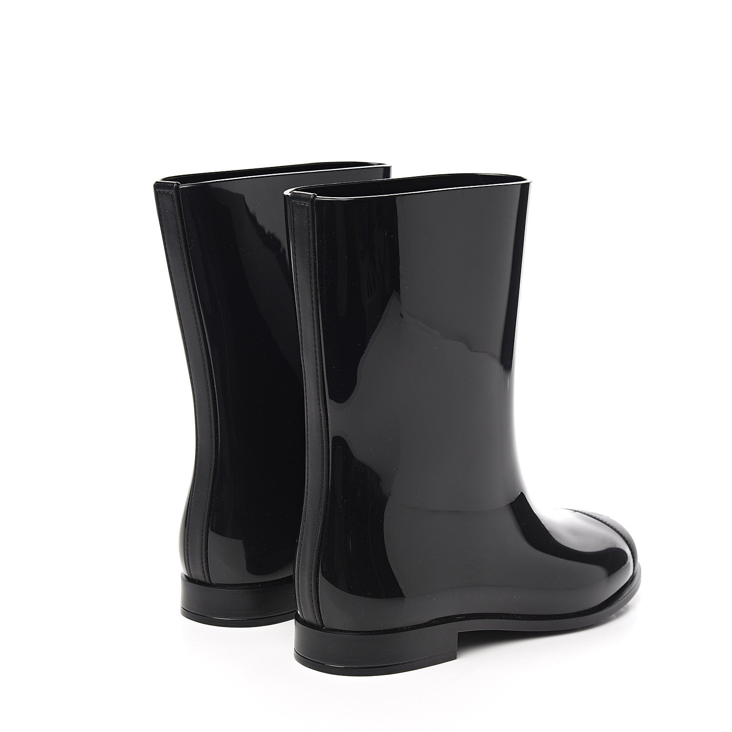 Chanel Rubber Rain Boots 41 Black 4 of 10