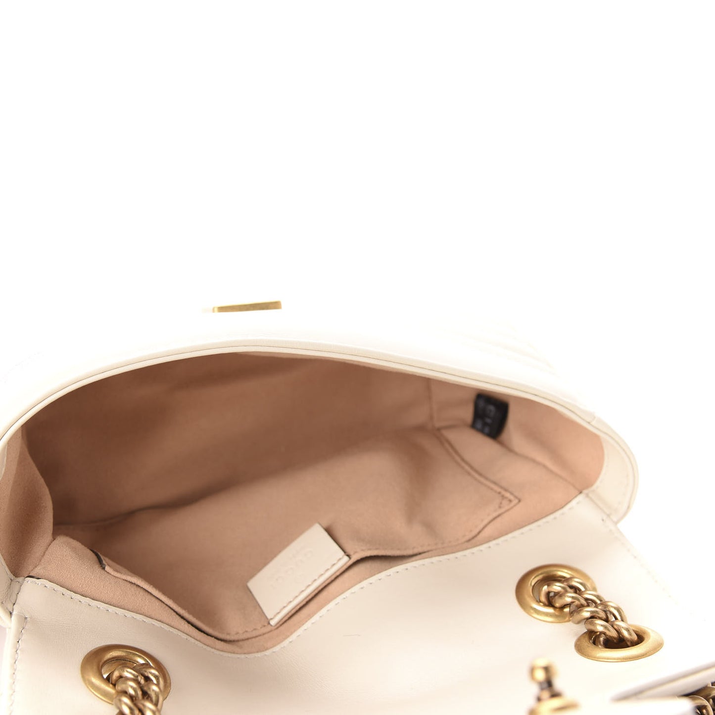 Calfskin Matelasse Mini GG Marmont Shoulder Bag White