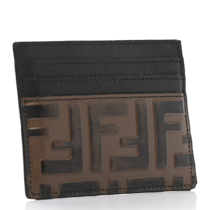Fendi Vitello Cruise Bi-Color FF 1974 Embossed Card Holder Maya Black 3 of 8