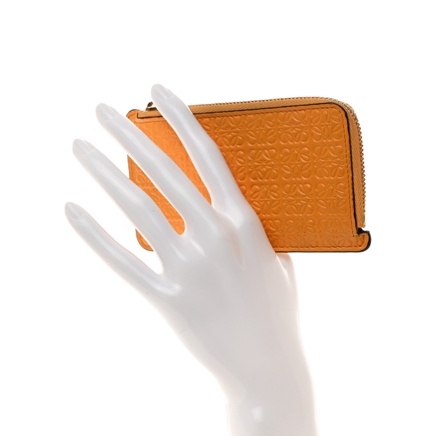 Loewe Calfskin Embossed Repeat Coin Card Holder Mandarin 2 of 12