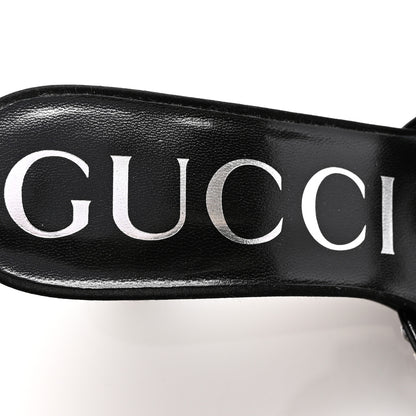 Gucci Satin Crystal 65mm Slide Sandals 36 Black 7 of 11