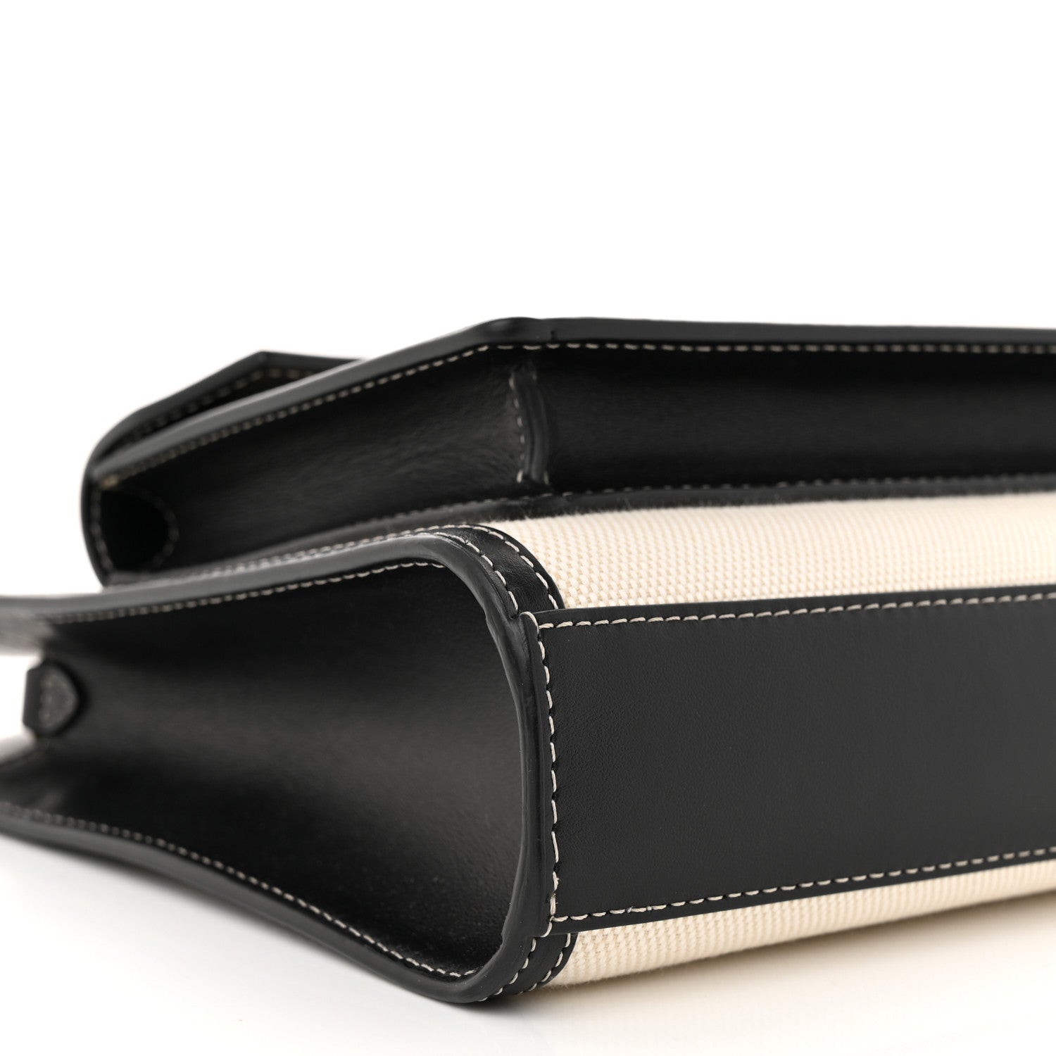 Burberry Canvas Smooth Calfskin Two Tone Mini Pocket Bag White Black 8 of 10