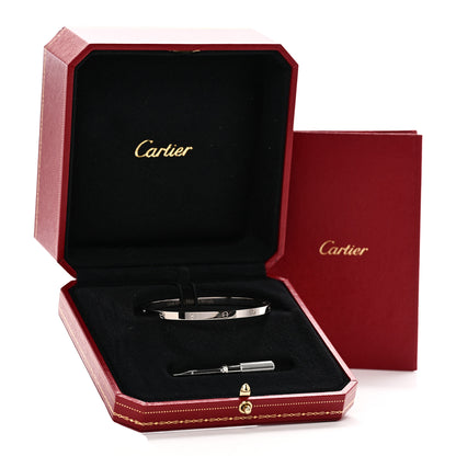 Cartier 18K White Gold Small LOVE Bracelet 18 9 of 9