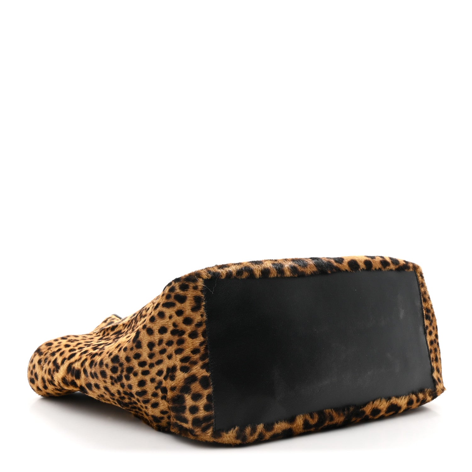 Saint Laurent Pony Hair Nappa Leopard Print Le 5 A 7 Bea Tote Earth Black 4 of 10