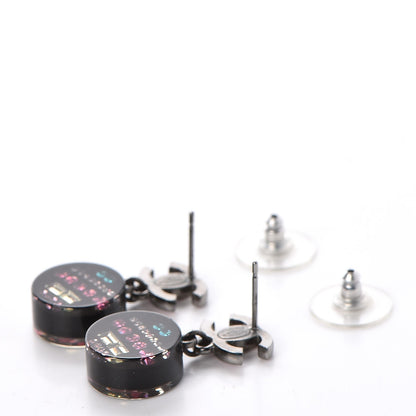 Chanel Resin Crystal CC Drop Earrings Black Multicolor 5 of 5