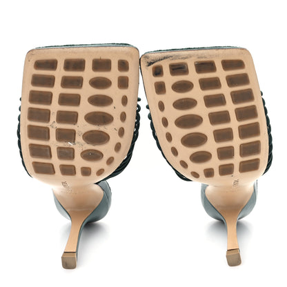 Bottega Veneta Raffia Elasticized Stretch Mule Sandals 37.5 Emerald Green 6 of 10