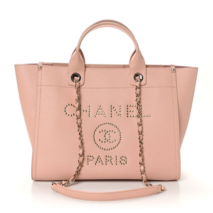 Chanel Caviar Small Studded Deauville Tote Light Pink 1 of 11