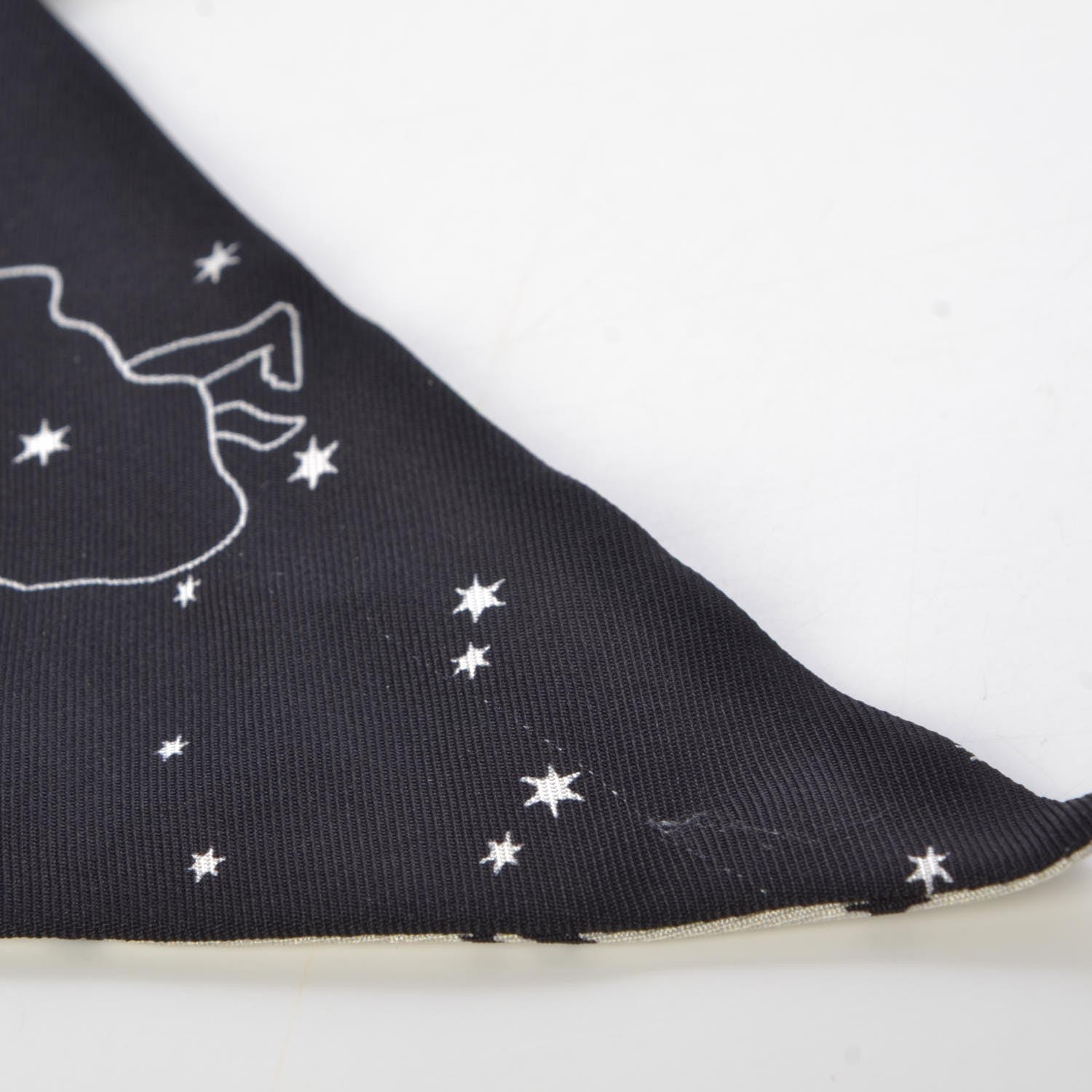Christian Dior Silk Zodiac Virgo Mitzah Scarf Black 6 of 6