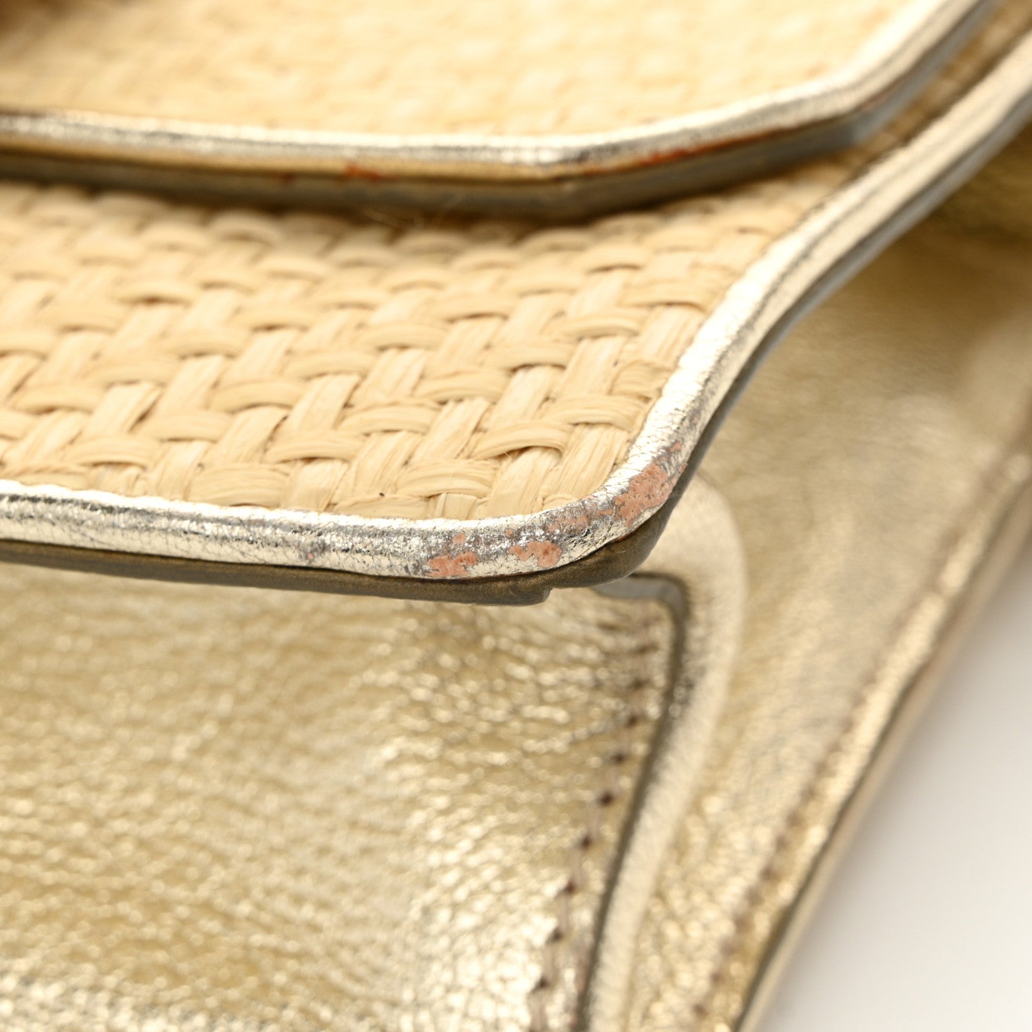 Miu Miu Raffia Madras Crystal Embellished Lady Shoulder Bag Naturale Pirite 10 of 11
