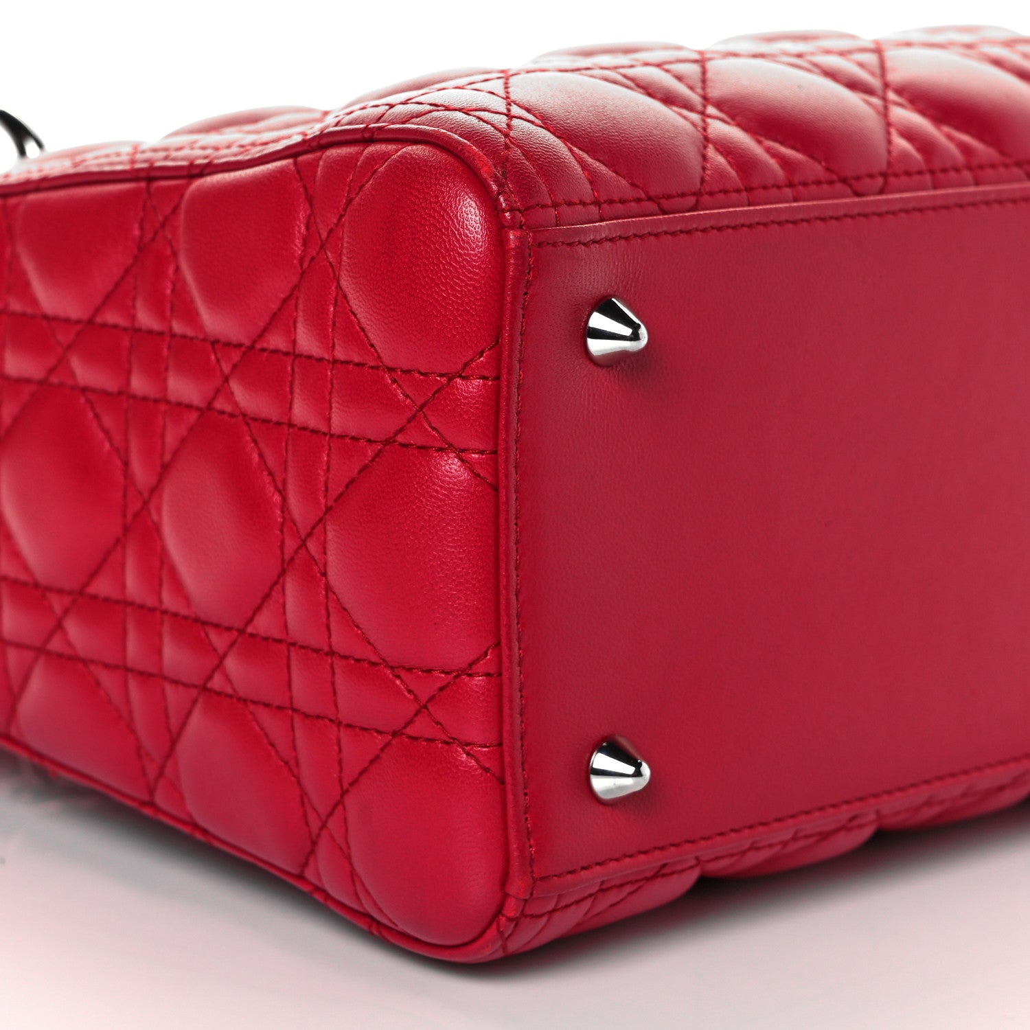 Christian Dior Lambskin Cannage Medium Lady Dior Red 21 of 25