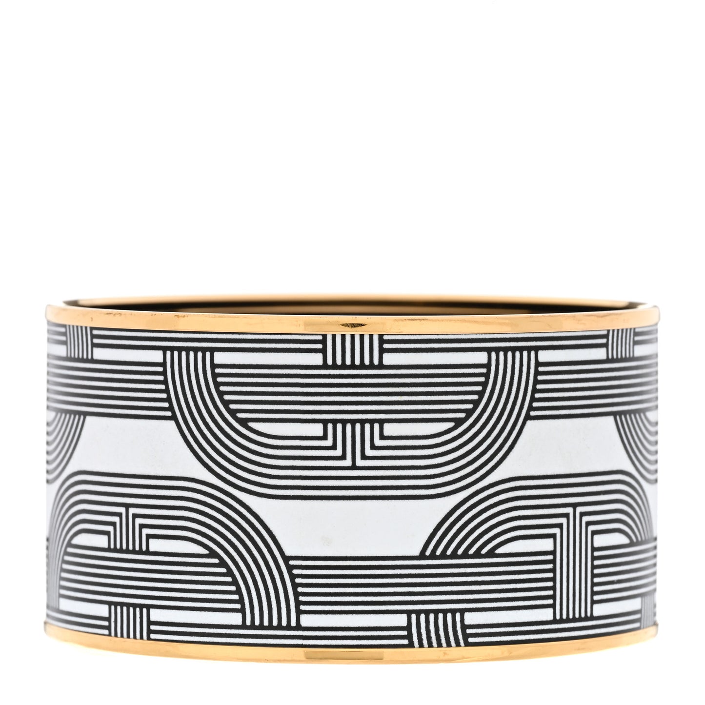 Enamel Printed Circuit 24 Faubourg Extra Wide Bracelet 70 Black White
