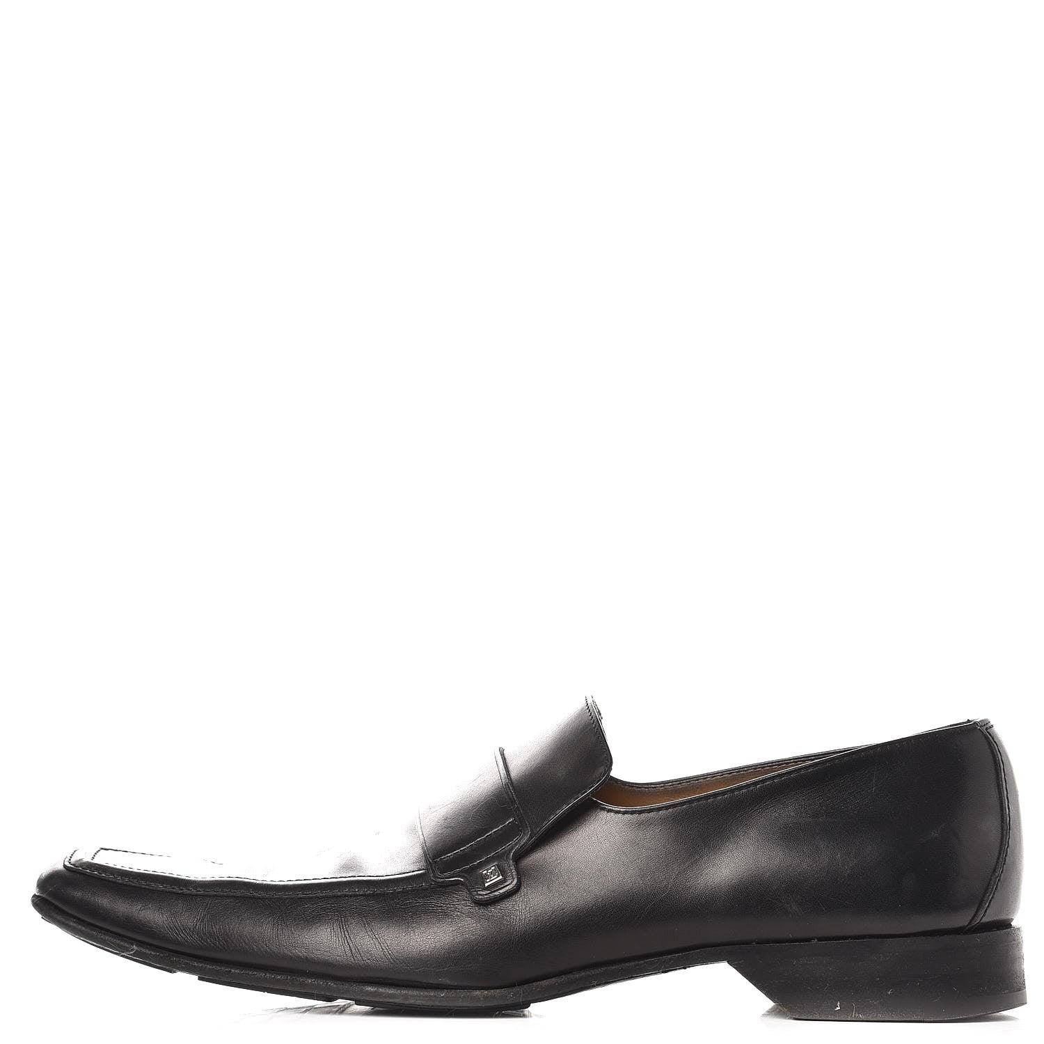 Louis Vuitton Mens Calfskin Loafers 10.5 Black 1 of 19