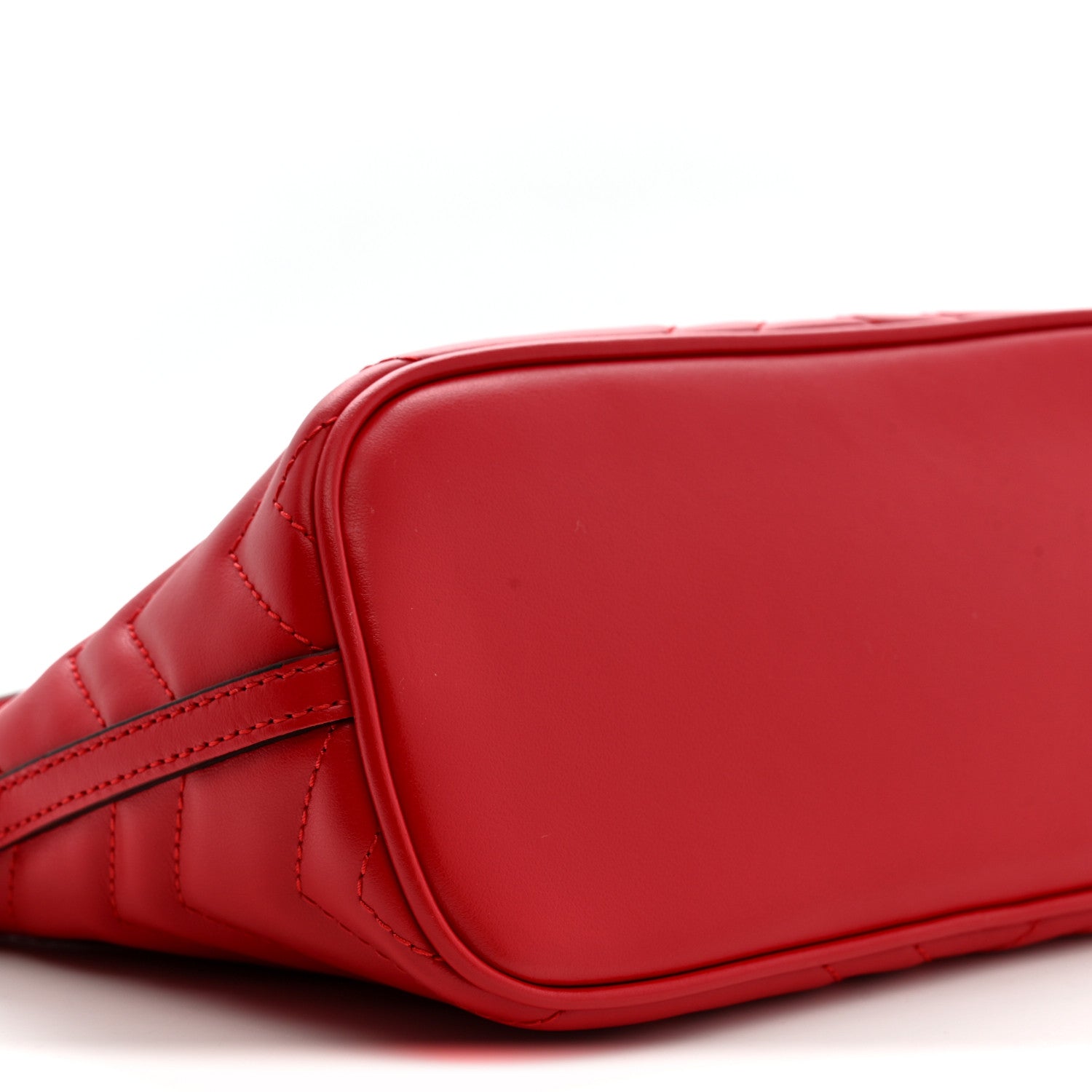 Gucci Calfskin Matelasse Chevron GG Marmont Sling Shoulder Bag Rosso 10 of 11