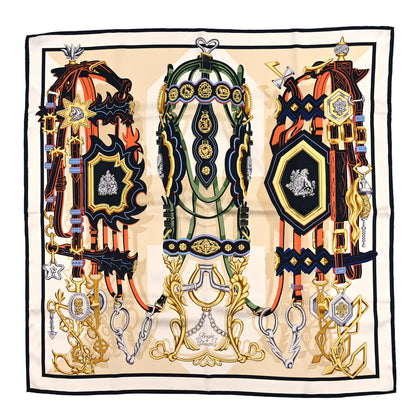 Hermes Silk Brides Et Destin Scarf 90 White Marine Multicolor 1 of 3