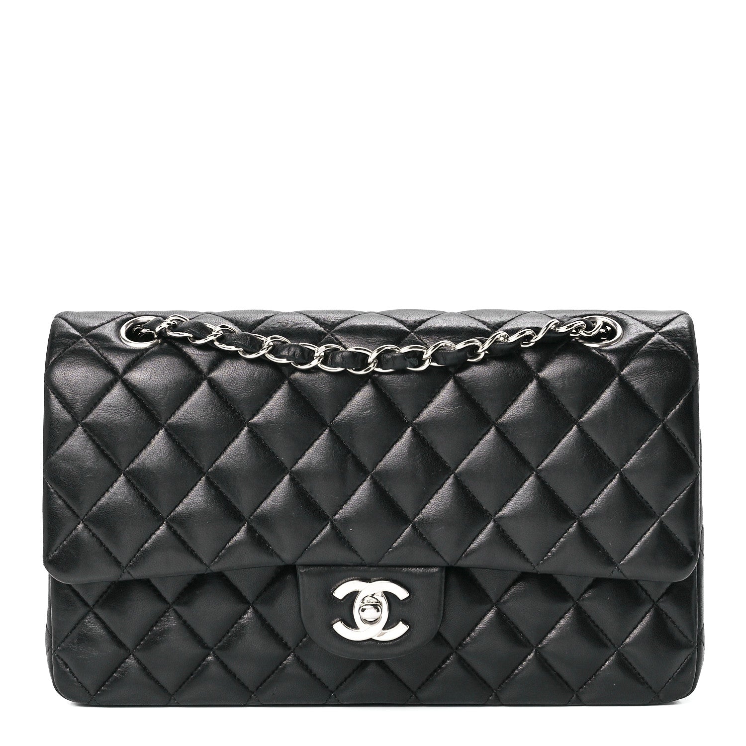 Chanel Lambskin Quilted Medium Double Flap Black 1 of 11