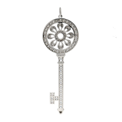 Tiffany Platinum Diamond Petals Key Pendant 3 of 5