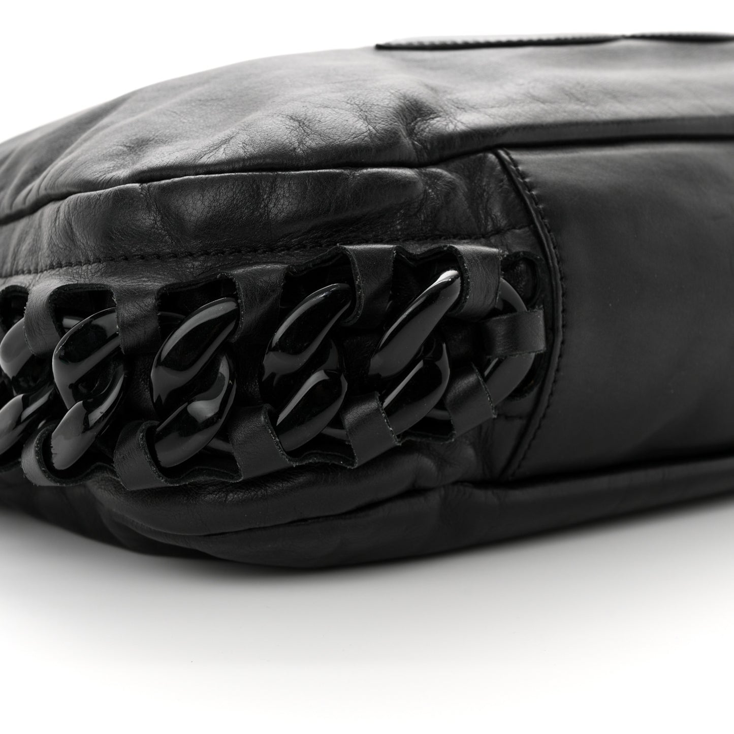 Calfskin Modern Chain Hobo Black