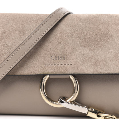 Chloe Suede Calfskin Mini Faye Shoulder Bag Motty Grey 10 of 10
