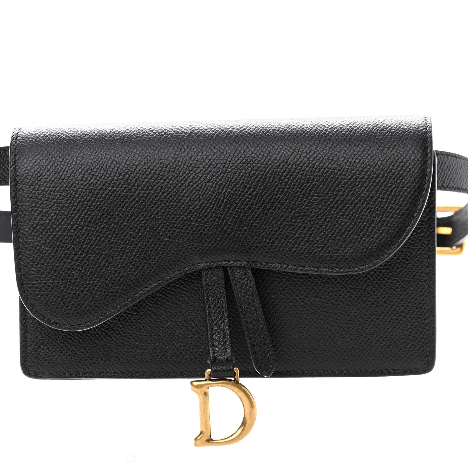 Christian Dior Grained Calfskin Saddle Belt Bag Black 7 of 9