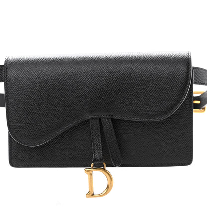 Christian Dior Grained Calfskin Saddle Belt Bag Black 7 of 9