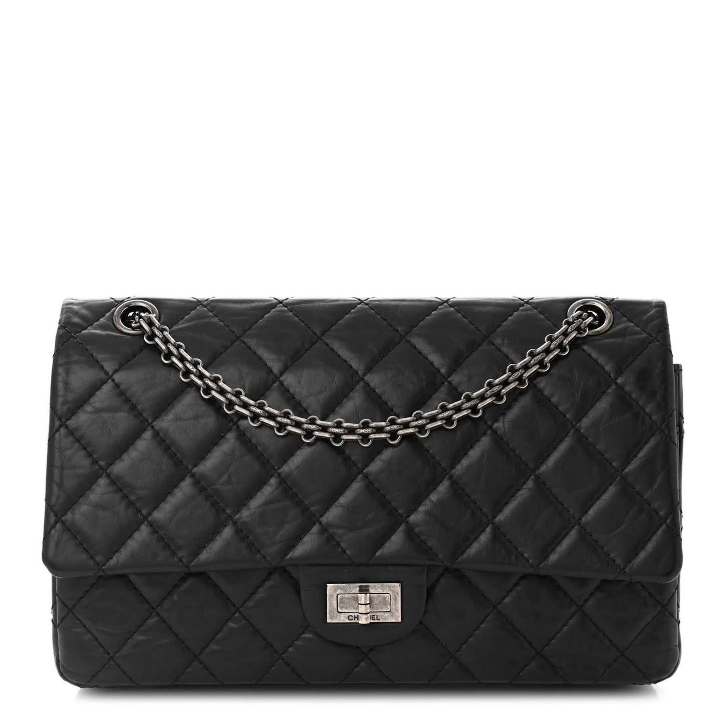 Aged Calfskin Quilted 2.55 Reissue 226 Black