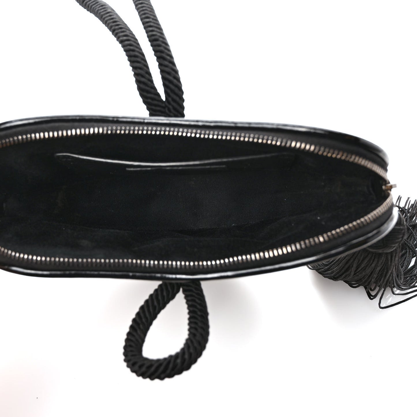 Patent Crocodile Embossed Sac Coeur Heart Shaped Clutch Black