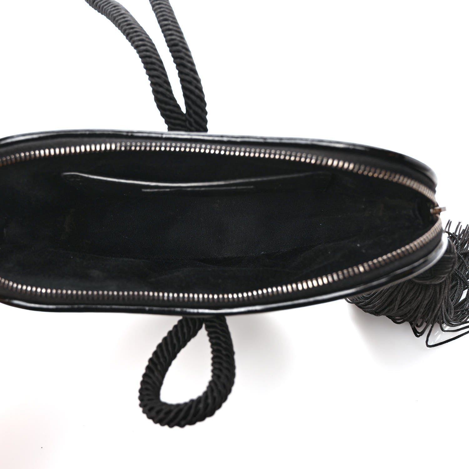 Saint Laurent Patent Crocodile Embossed Sac Coeur Heart Shaped Clutch Black 5 of 8