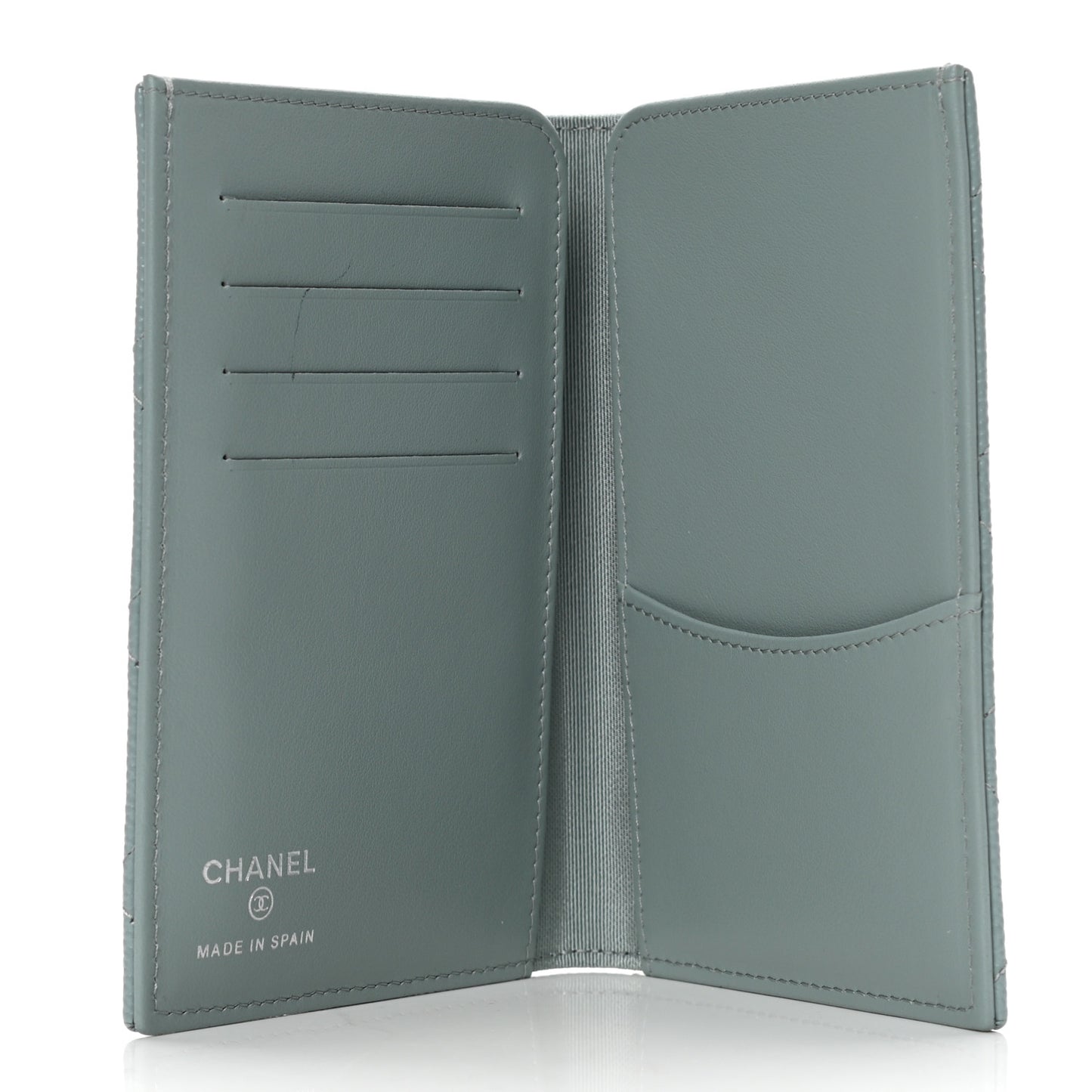 Caviar Quilted Passport Holder Blue