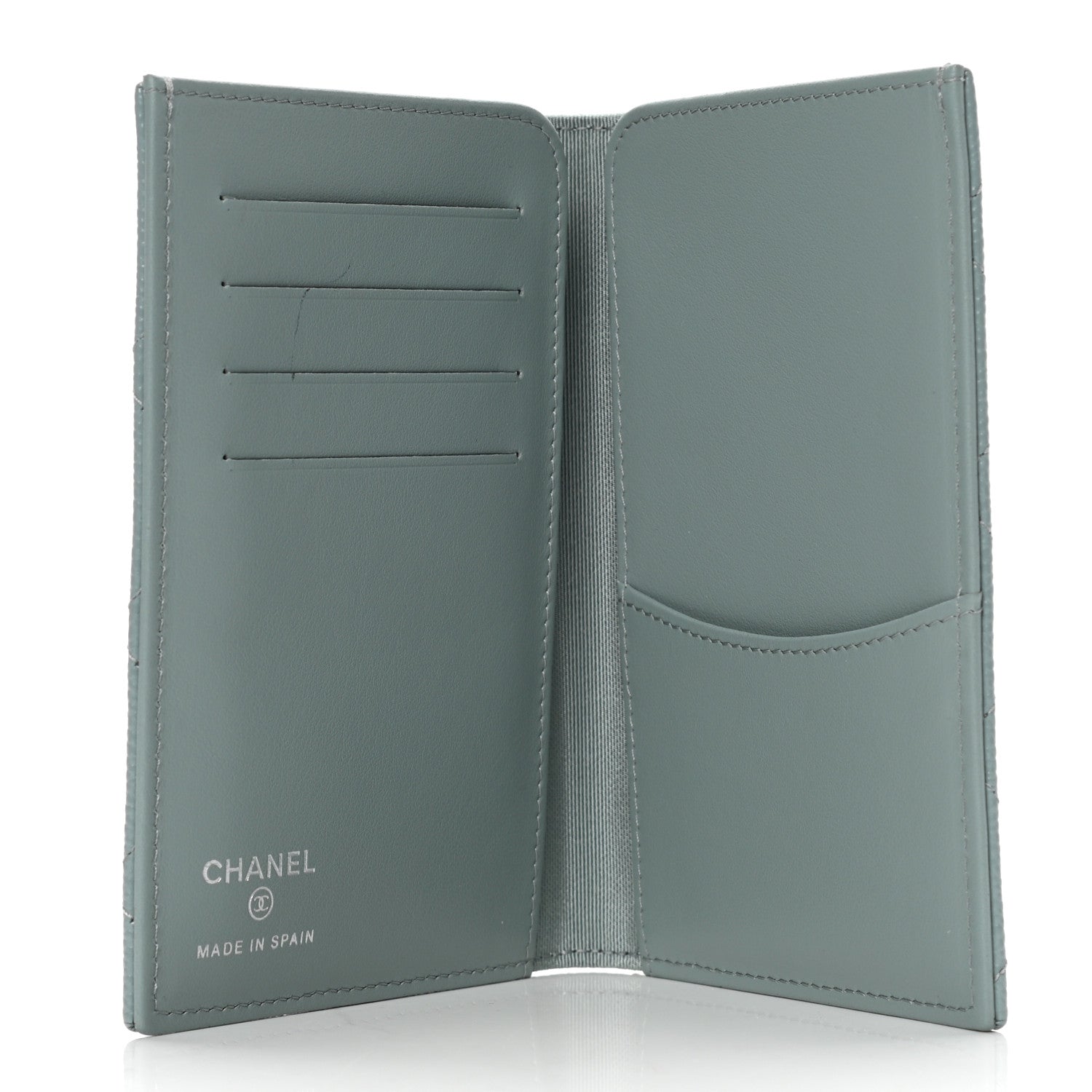 Chanel Caviar Quilted Passport Holder Blue 4 of 5