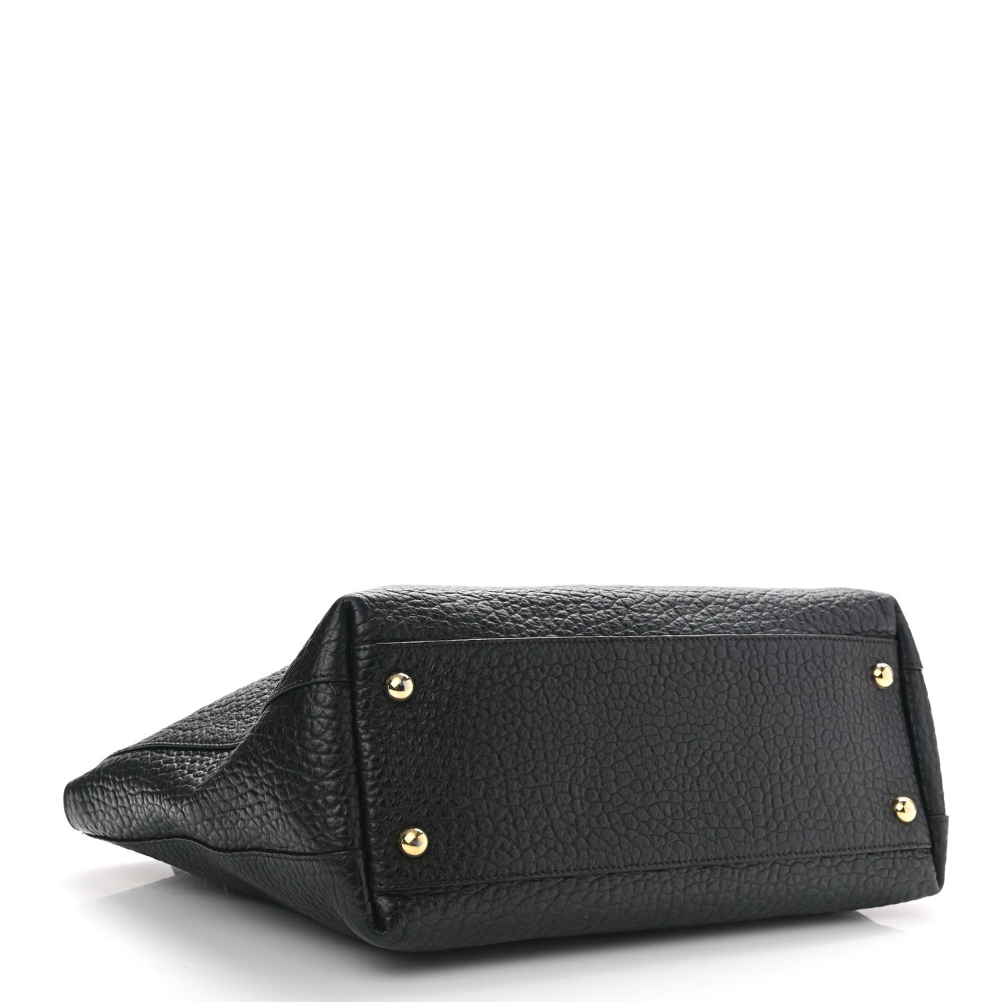 Signature Grain Calfskin Medium Welburn Tote Black