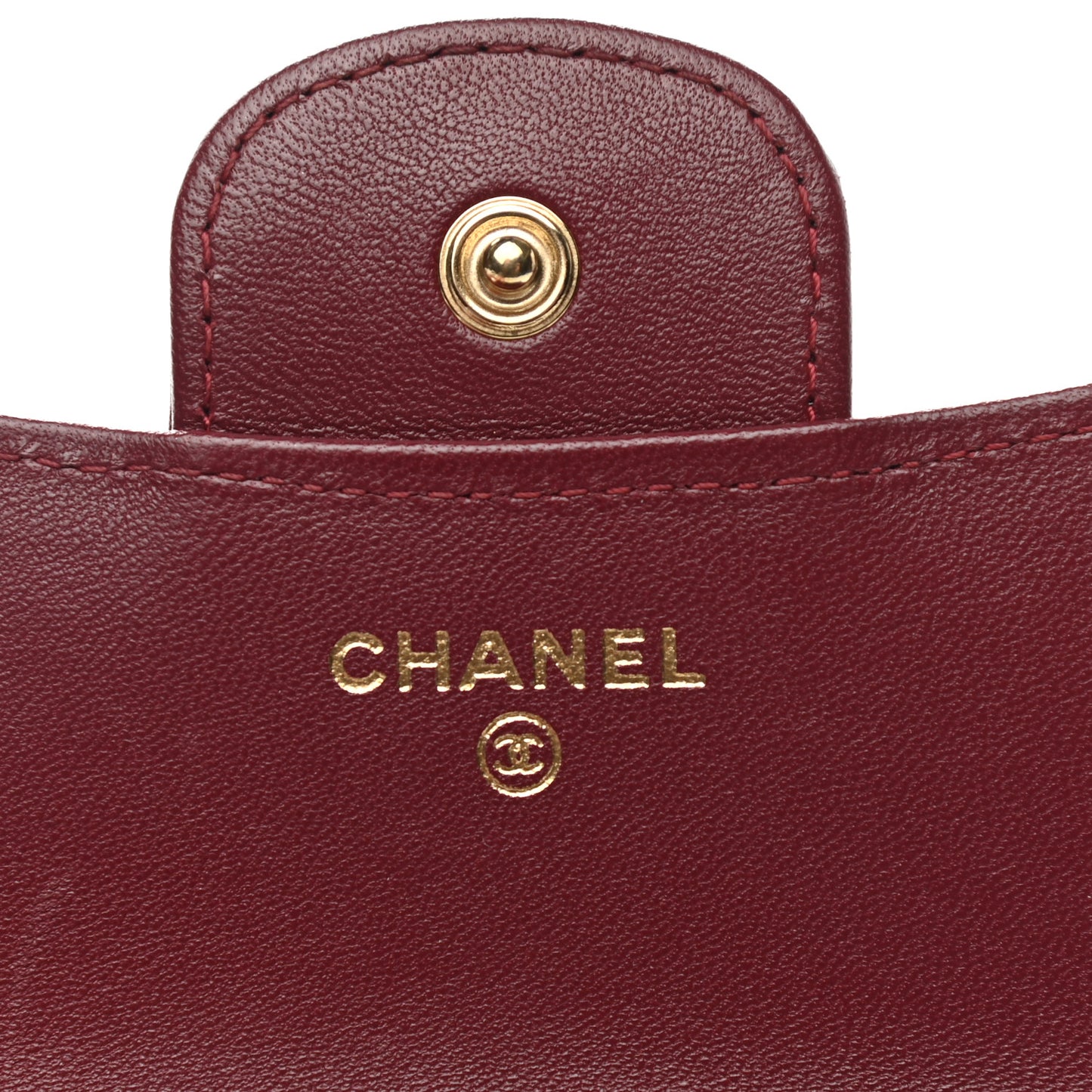 Lambskin Quilted Top Handle Flap Coin Purse With Chain Burgundy