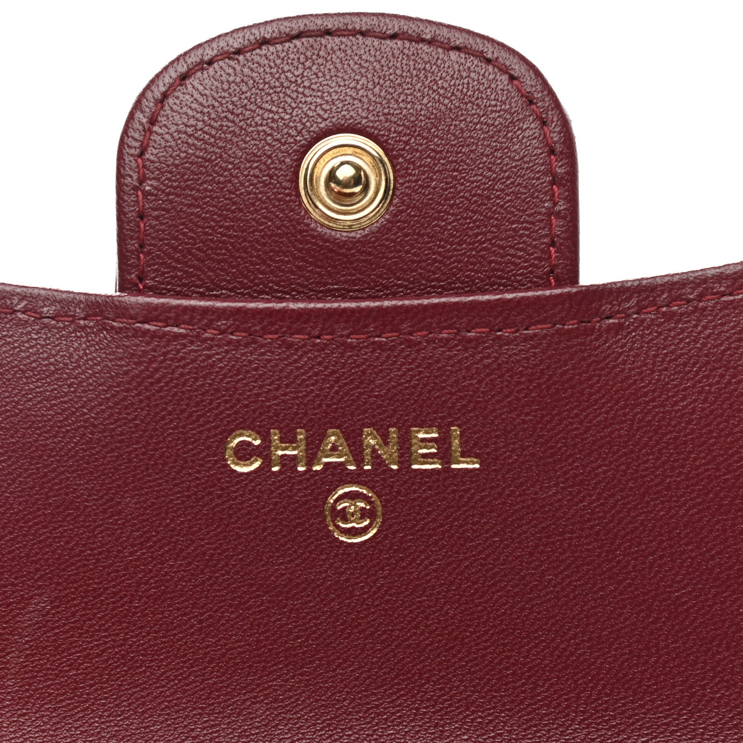 Chanel Lambskin Quilted Top Handle Flap Coin Purse With Chain Burgundy 6 of 12