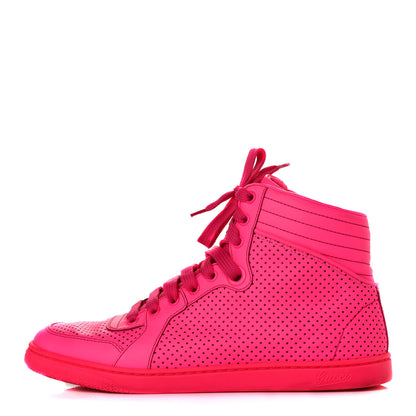 Gucci Calfskin Coda High Top Sneakers 36.5 Neon Pink 1 of 5