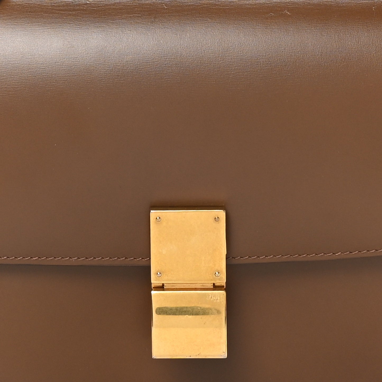 Box Calfskin Medium Classic Box Flap Bag Taupe