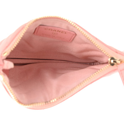 Chanel Flat Caviar Chevron Quilted Small Cosmetic Case Pink 5 of 8